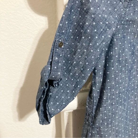 Girls Crazy 8 Chambray Denim Blue Polka Dot Dress Size 8 - Picture 5 of 8